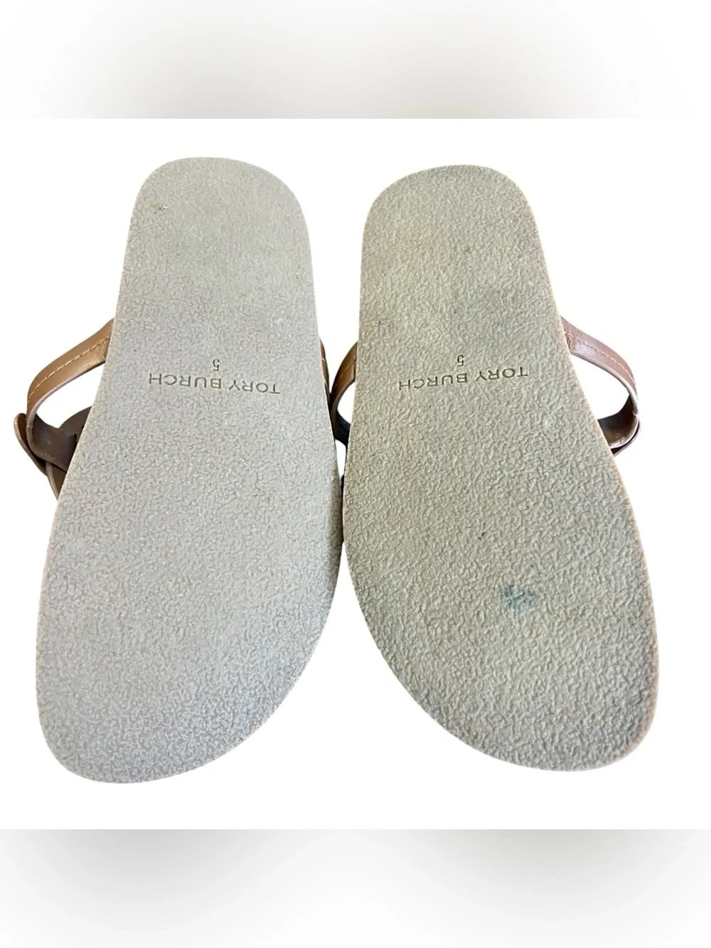Tory Burch Women’s Tan Leather Cork Miller Cloud Thong Flip Flop Sandals Sz 5